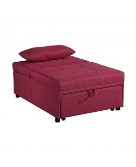 Pouf letto Bonny 3 in 1 Bordeaux