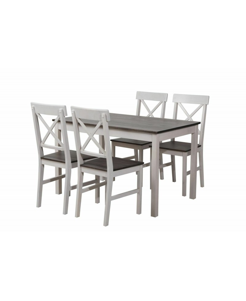 set tavolo con 4 sedie in legno