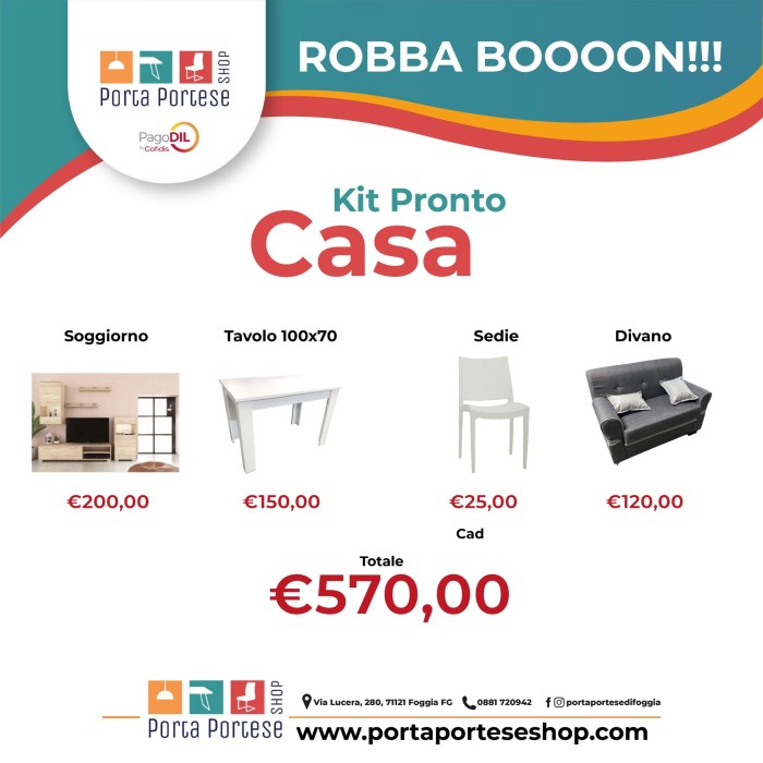 Kit-Pronto Casa soggiorno