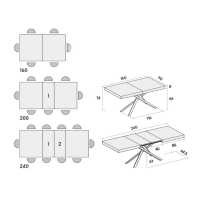 Tavolo 160x90 allungabile a 250 cm