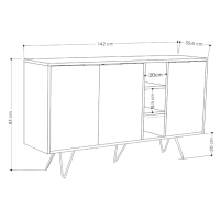Madia Dark coffe effetto marmo 142x35