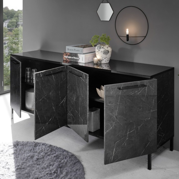 Madia legno nero effetto marmo