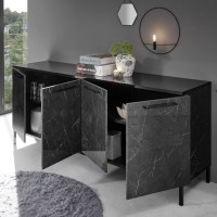 Madia legno nero effetto marmo