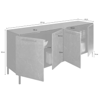 Madia legno nero effetto marmo